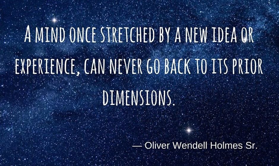 A mind once stretched by a new idea or experience, can never go back to its prior dimensions. — Oliver Wendell Holmes