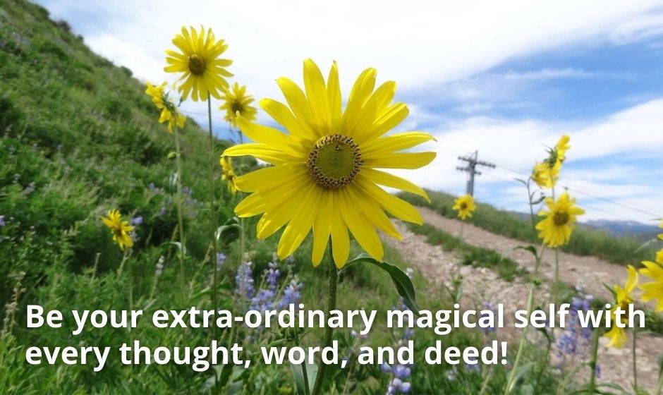 Be your extra-ordinary magical self with every thought, word, and deed.