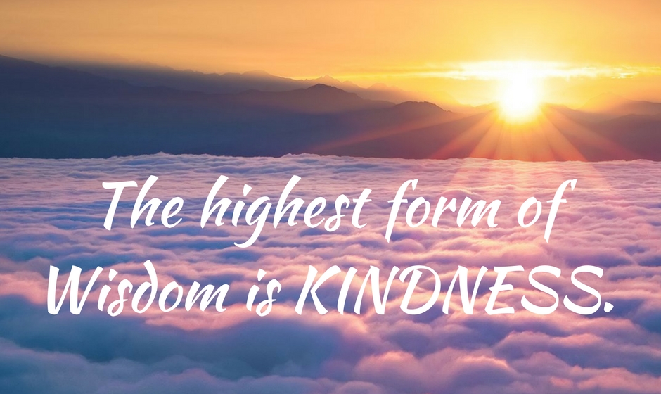 The highest form of wisdom is kindness — anonymous
